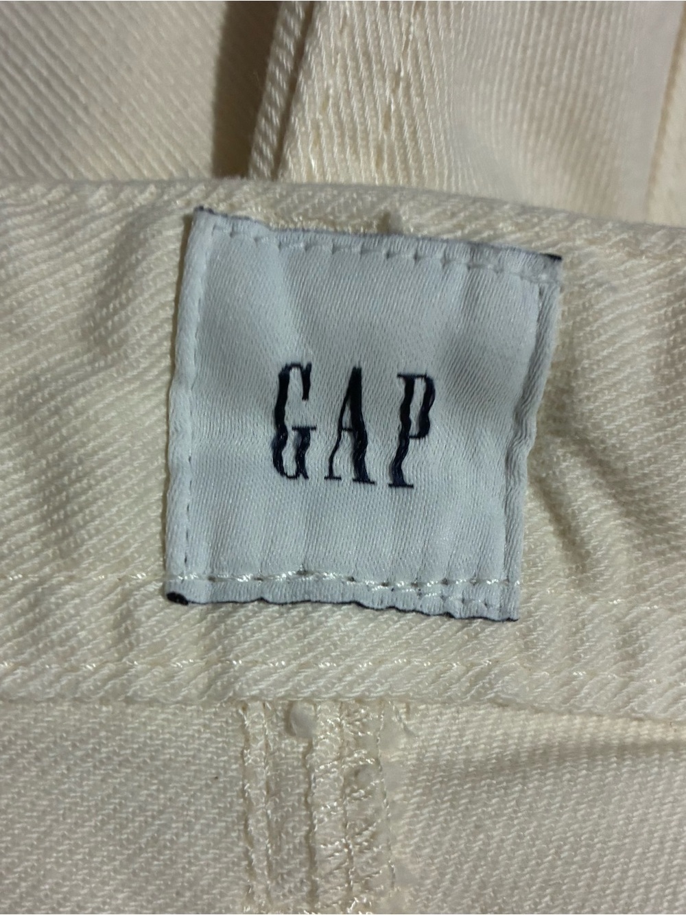 GAP Off-White High-Rise Wide Leg Crop Denim Pants Jeans Size 6 Stretch Bohemian - Picture 2 of 13
